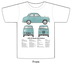 Austin A35 4 door Deluxe 1957-59 T-shirt Front